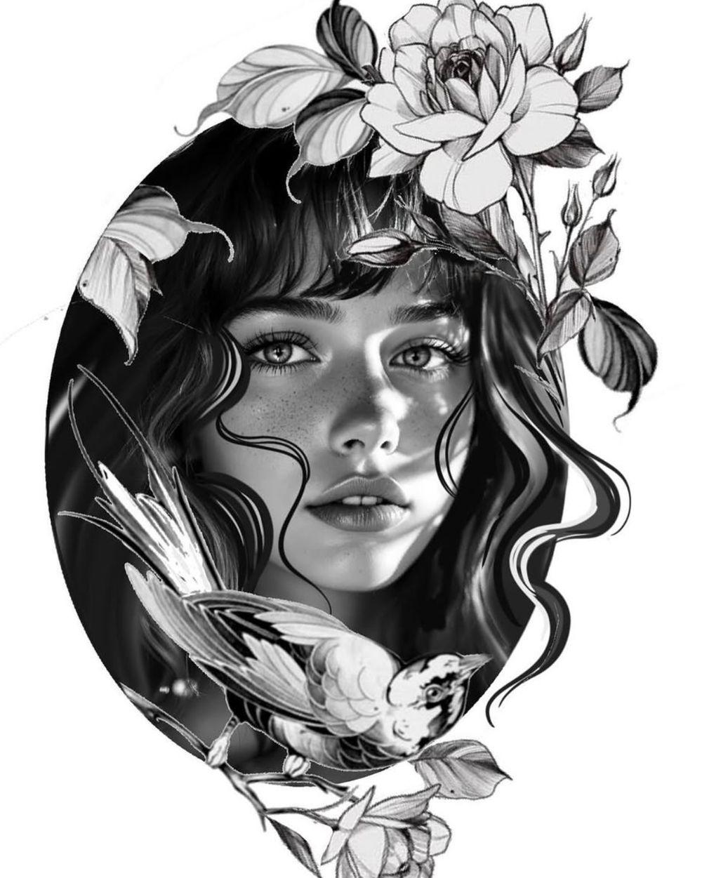 Nature Frame Lady