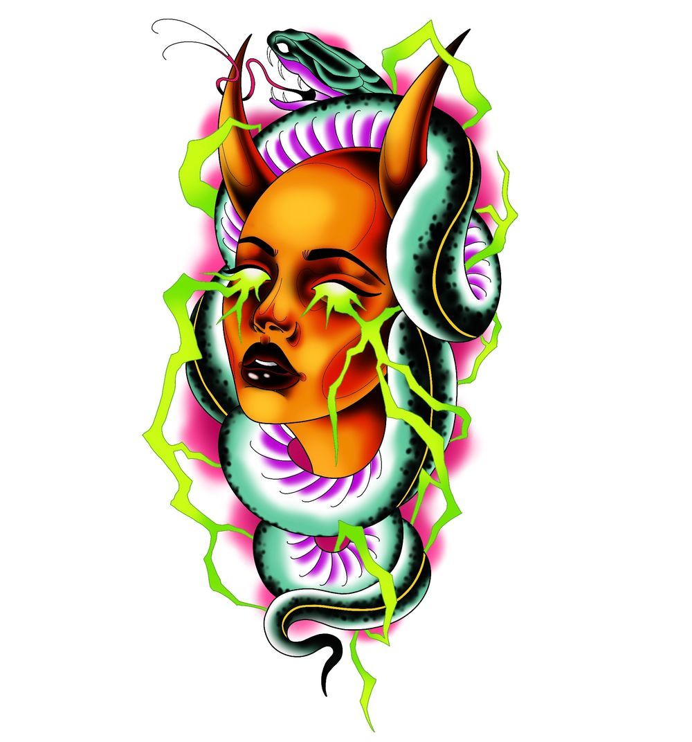 Electric snake lady