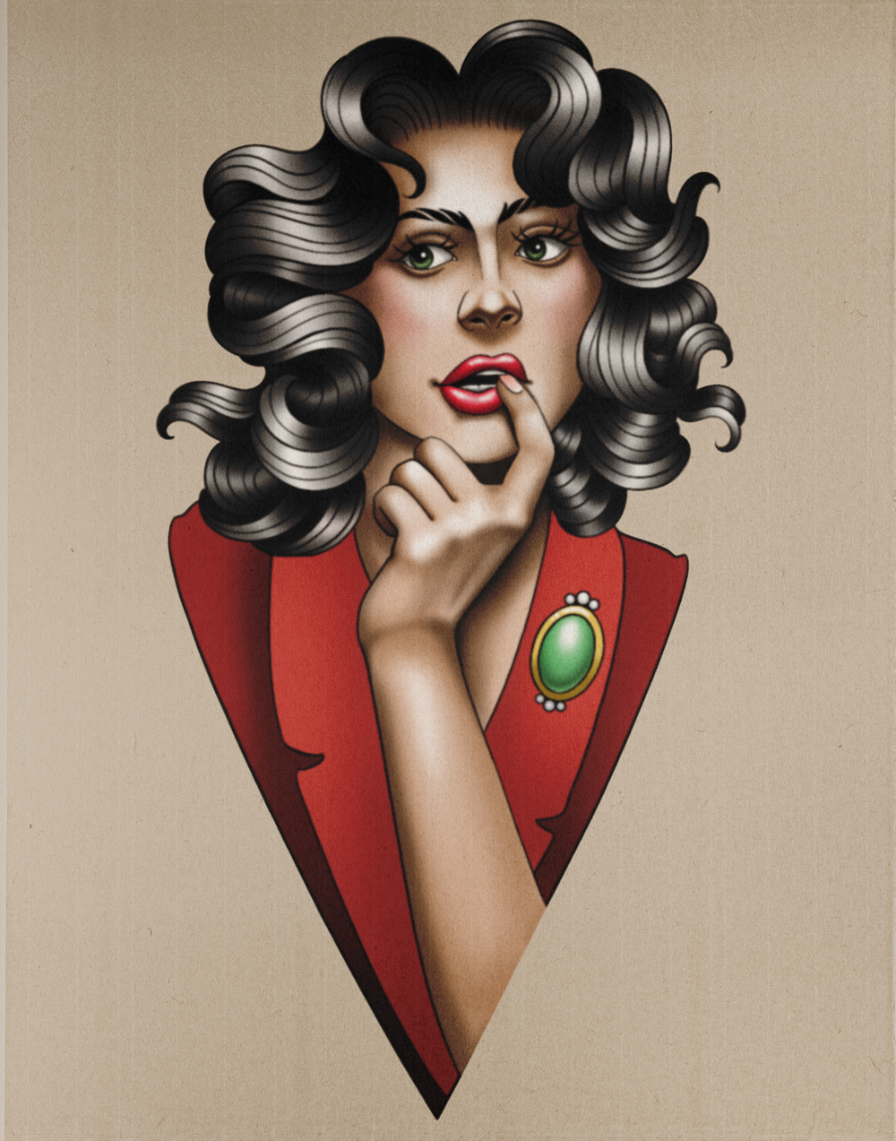 Lady in the Red Smoking Jacket