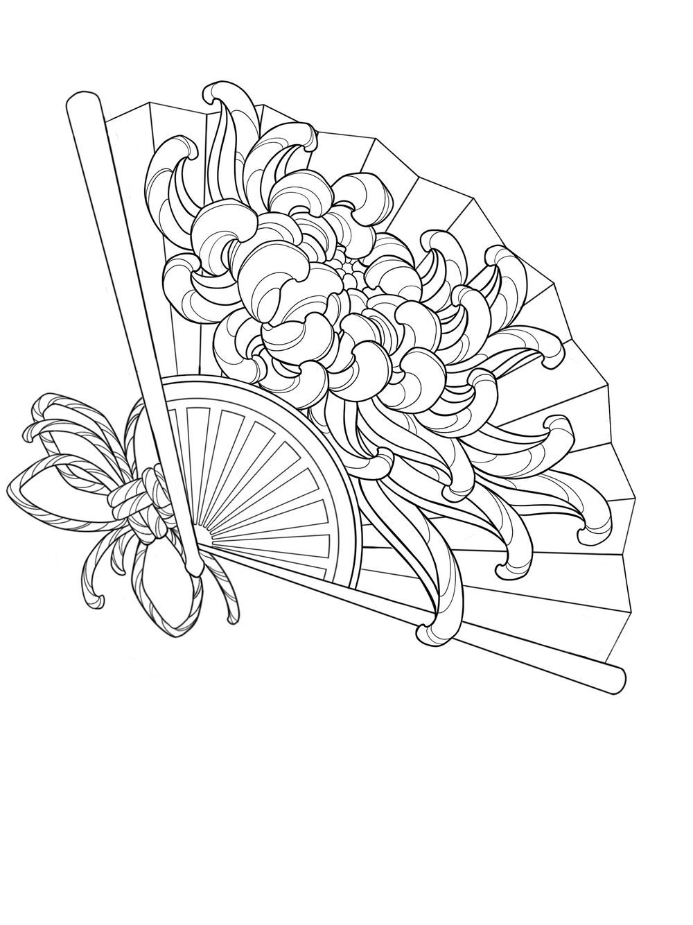 Chrysanthemum fan