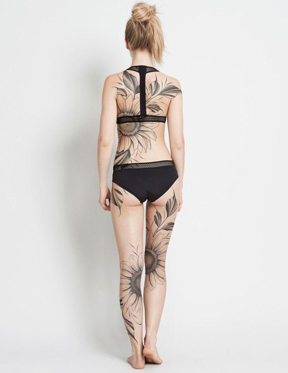 Sunflowers on back and legs