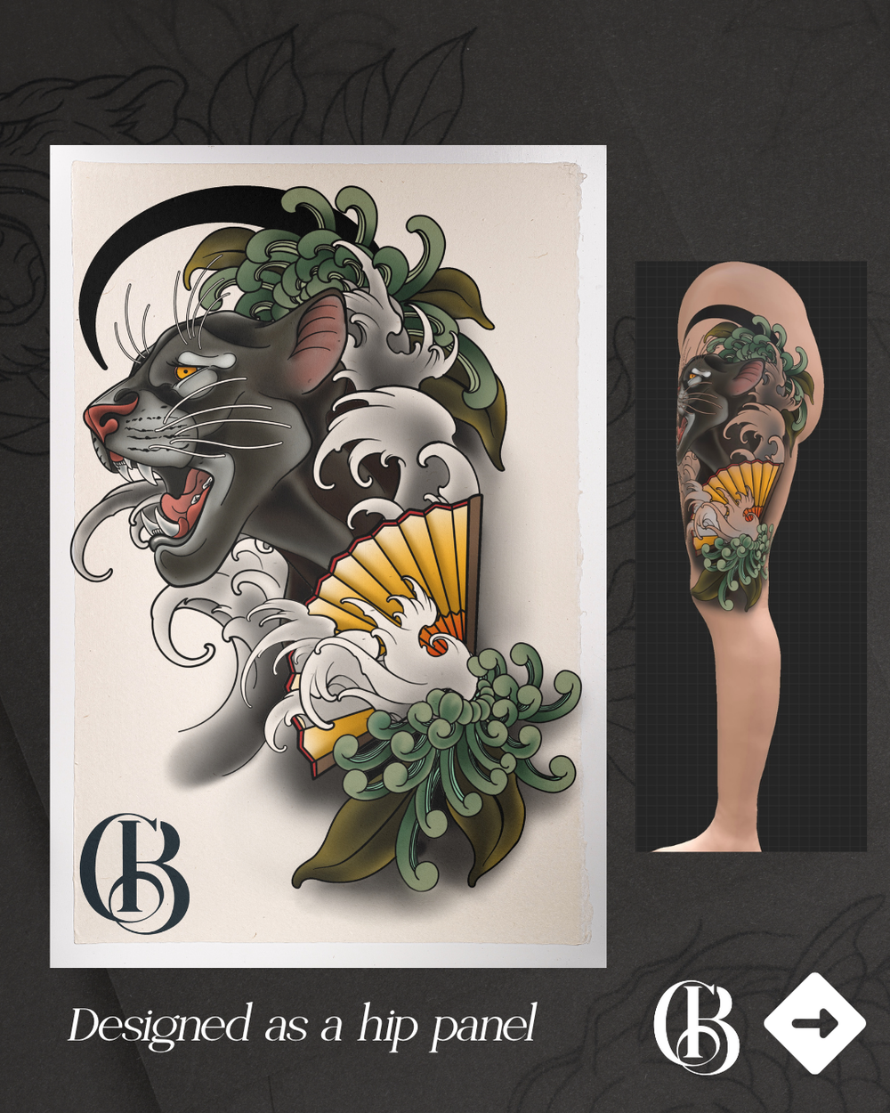 Panther and Chrysanthemum