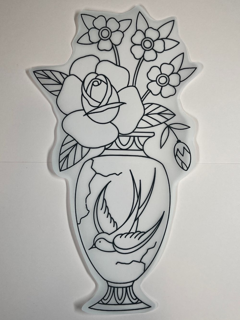 florals and bird vase