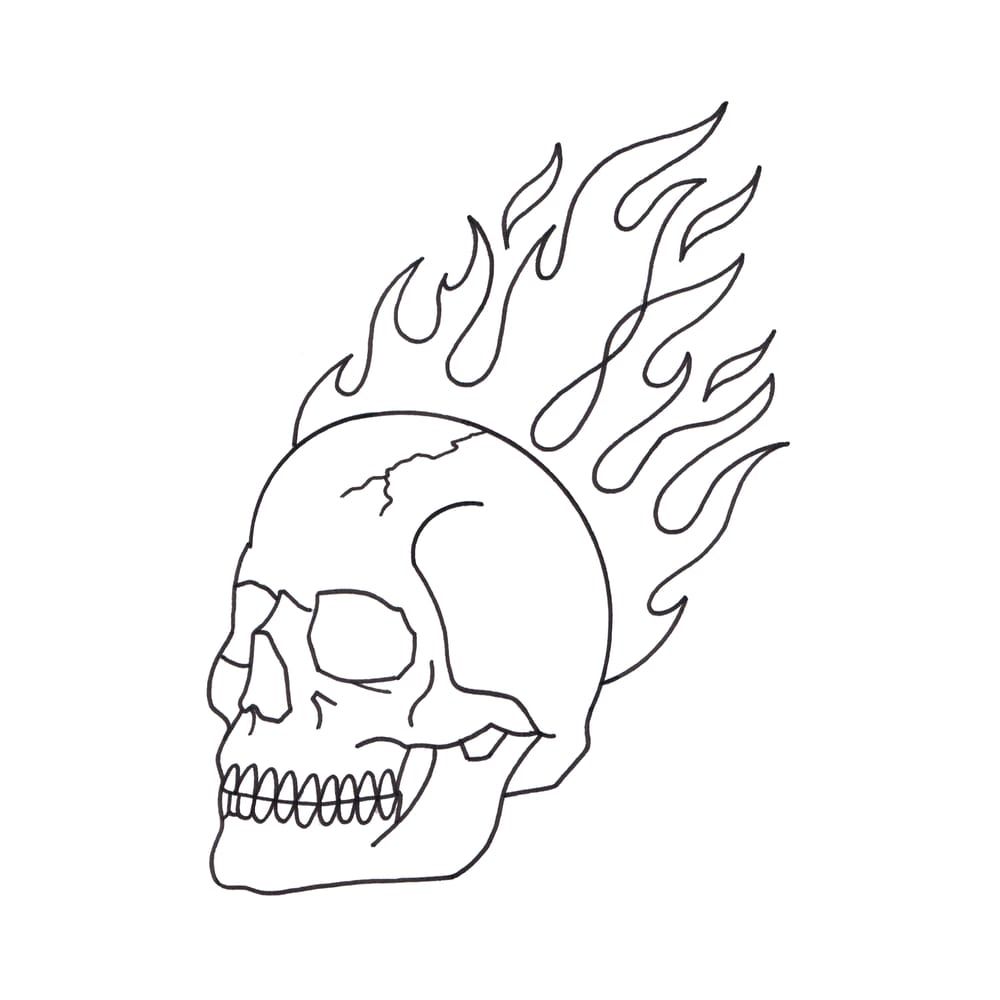 Skull tattoo flames Stock Vector Images - Alamy