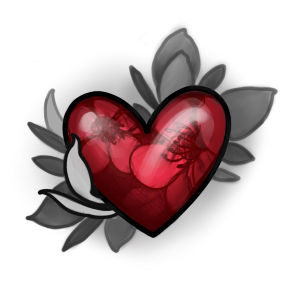 Red floral heart