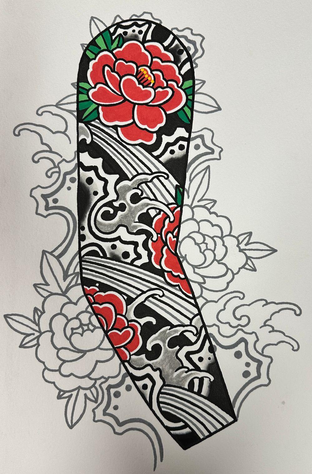 Peony & Water sleeve