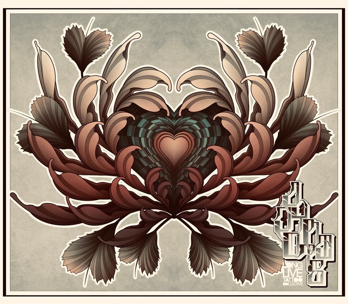 Heart geo flower