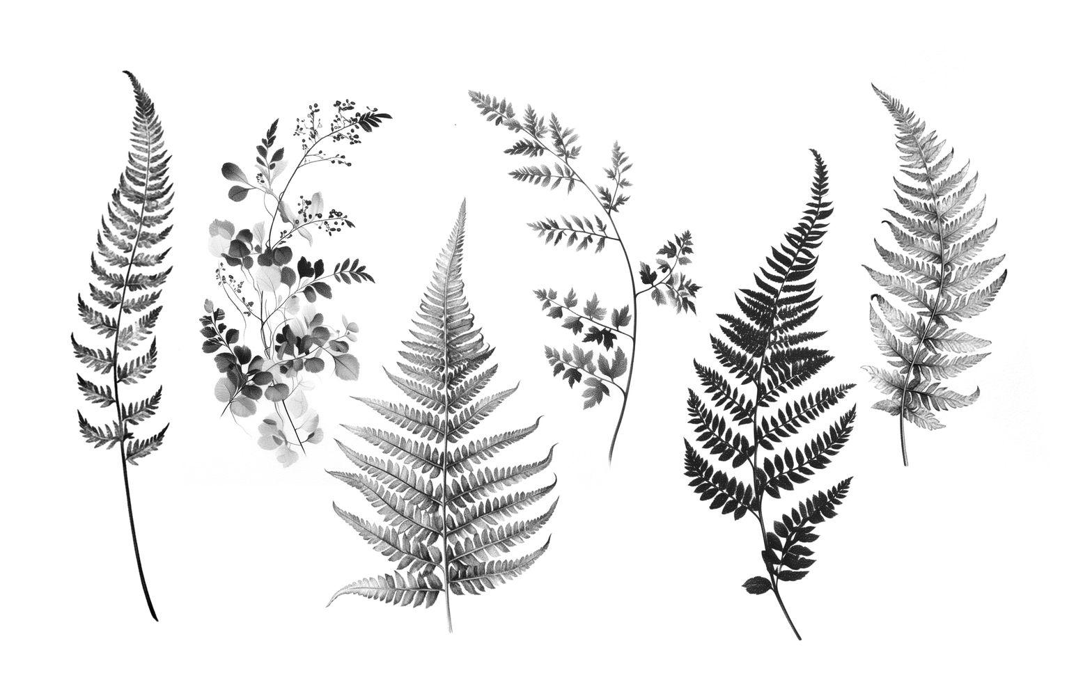 Fern and Grass Tattoos