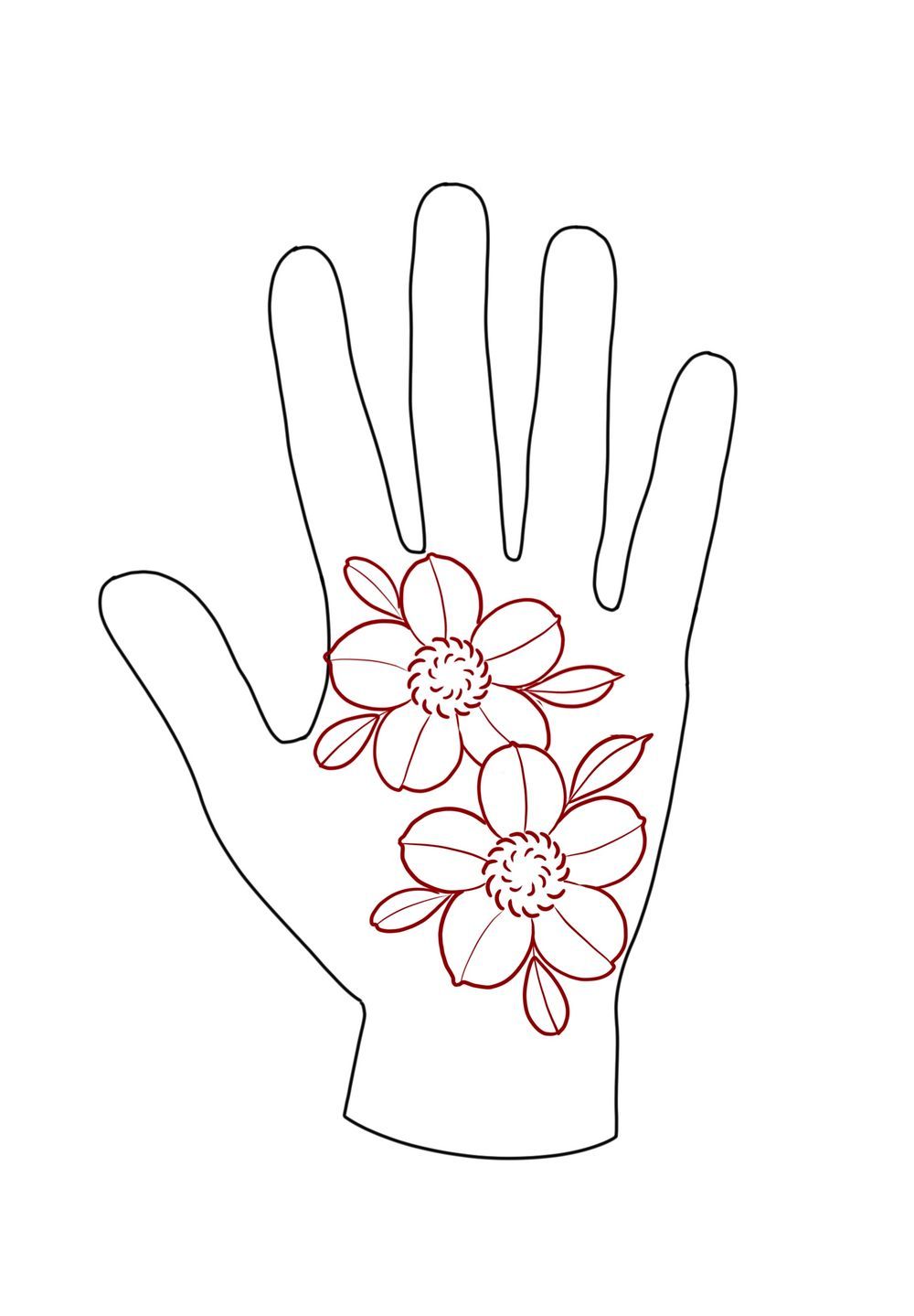 Cherry Blossom Palm Tattoo