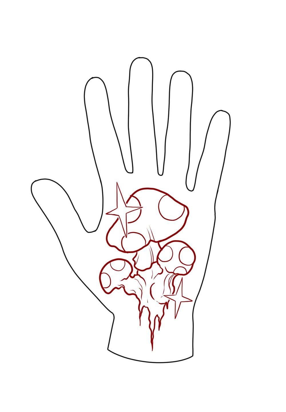 Mushroom Palm Tattoo