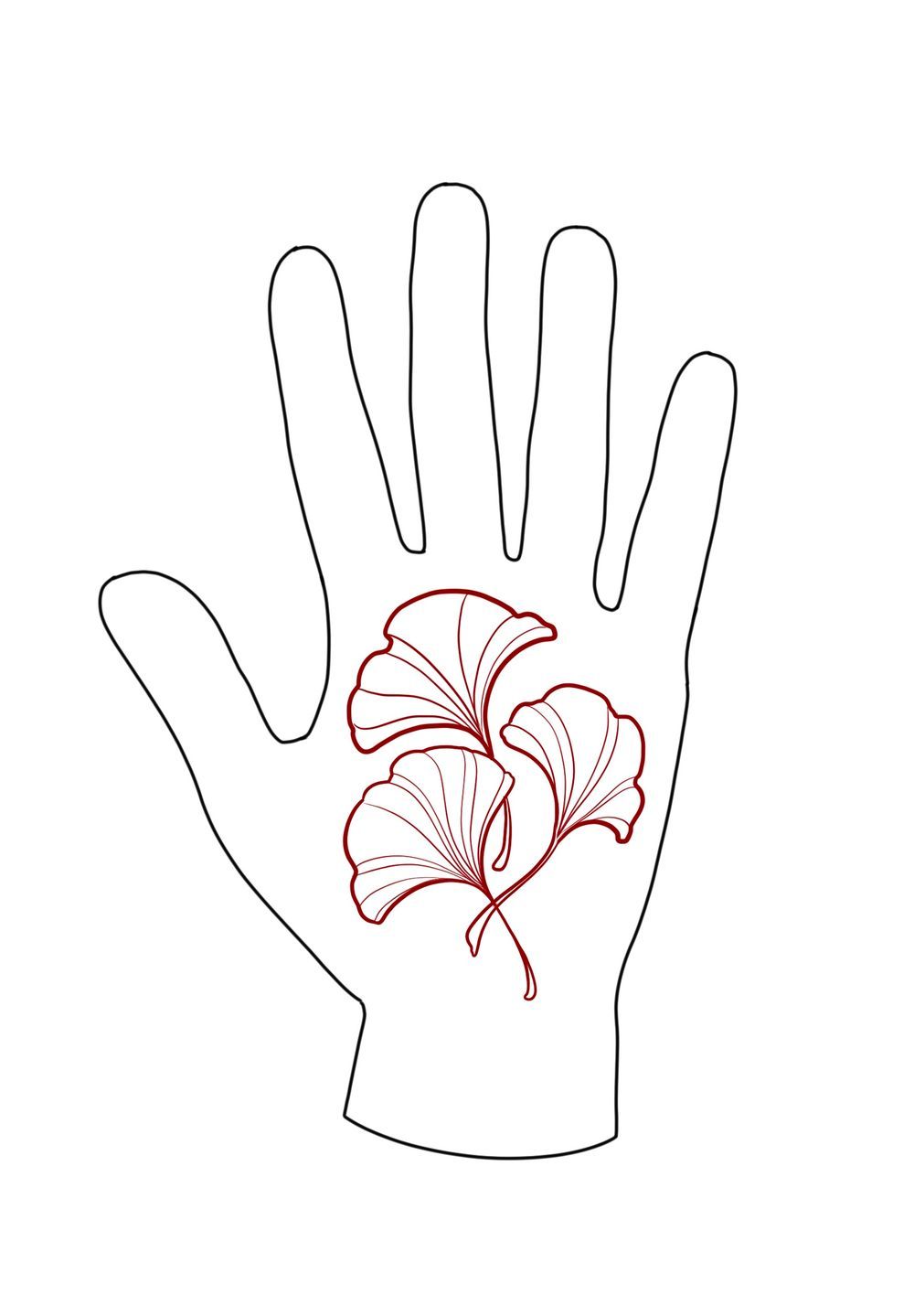 Ginkgo Palm tattoo 