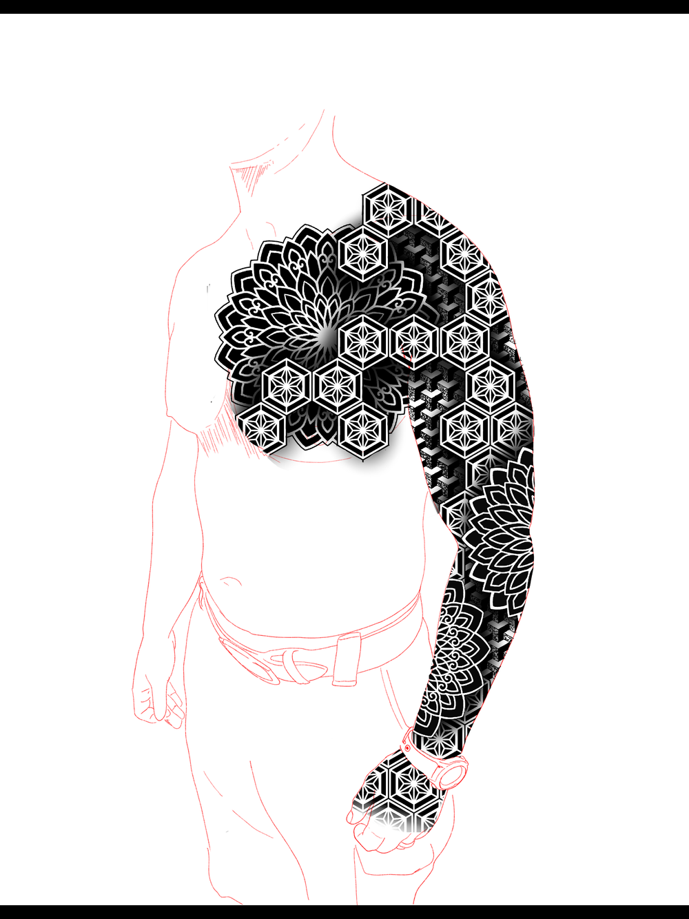 Sleeve and chest 