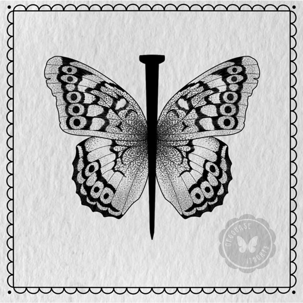 Coffin Nail Comma Butterfly