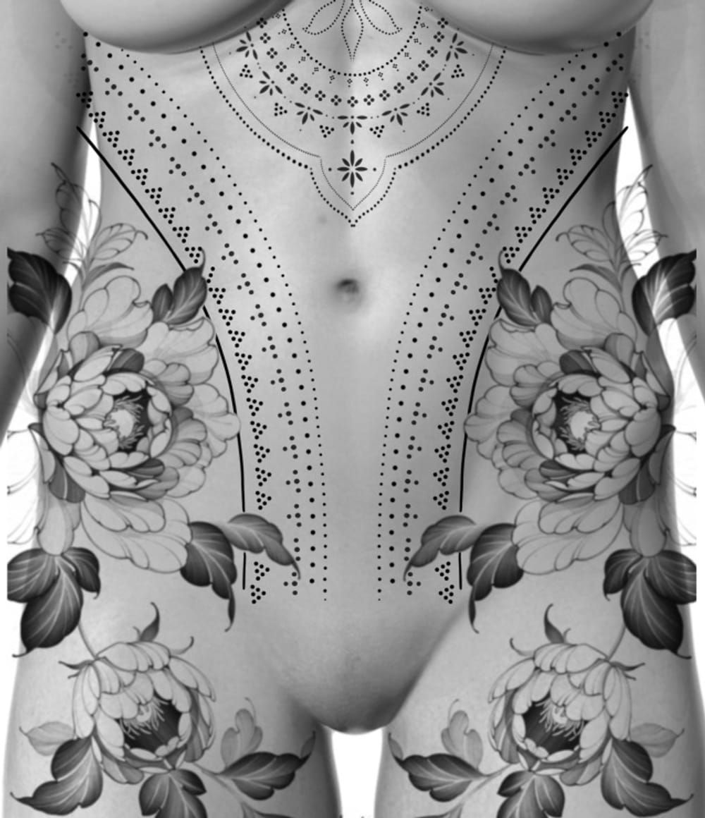 Ornamental floral torso