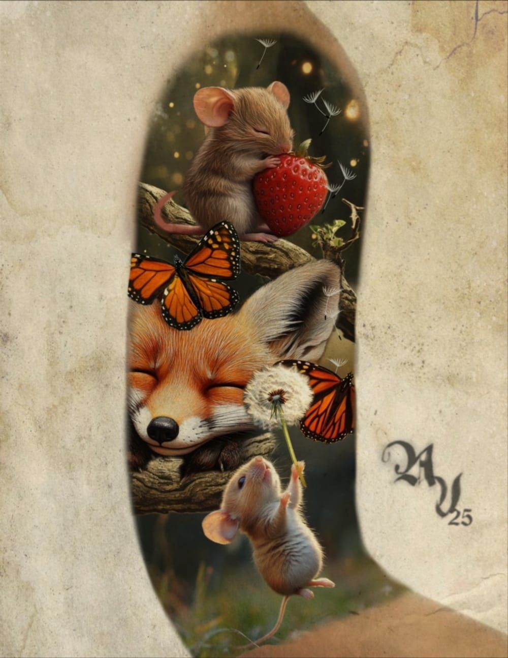 Whimsical Animal half sleeve